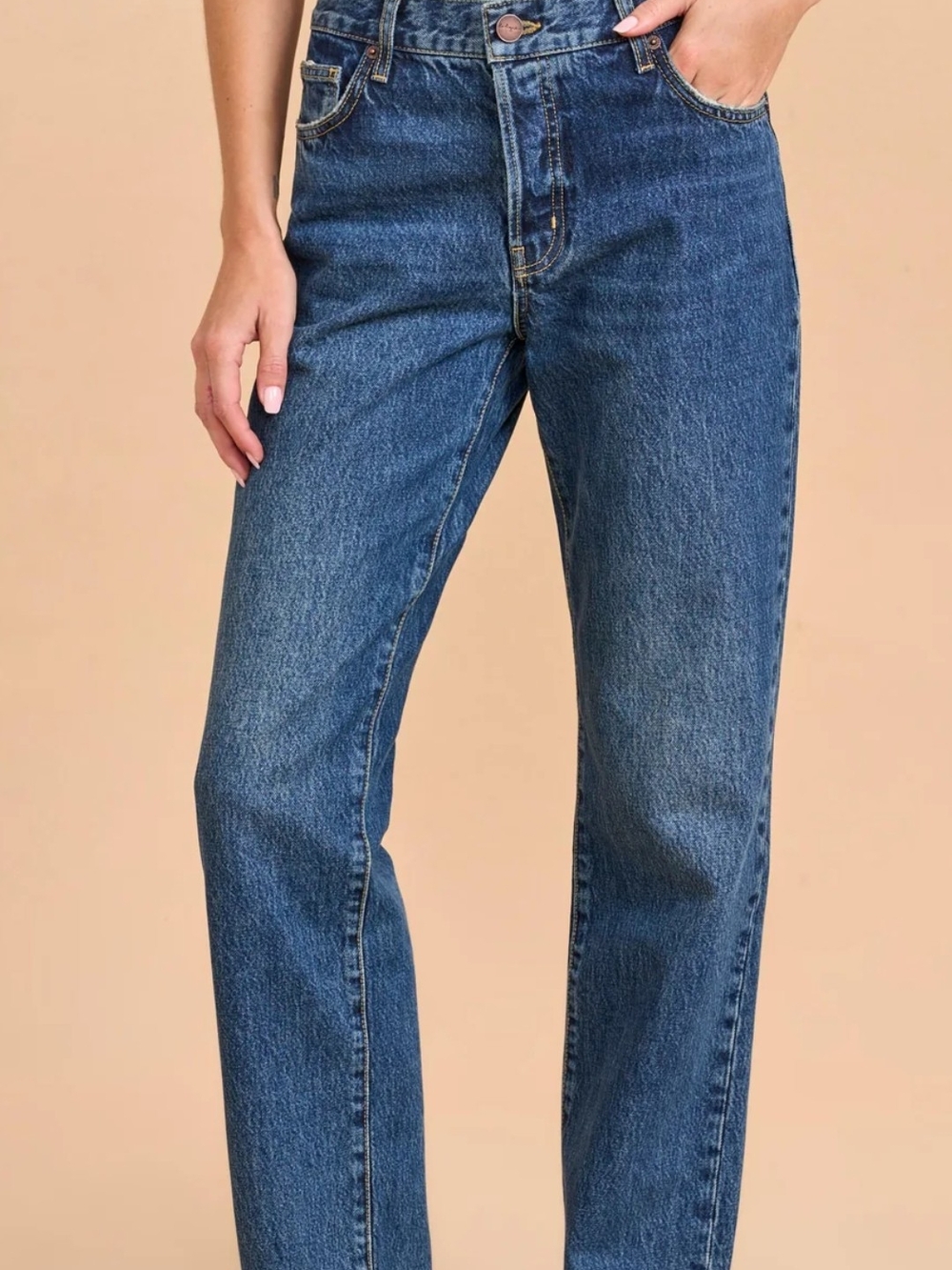 La ligne Francois Mid-Rise Boyfriend Straight Jean